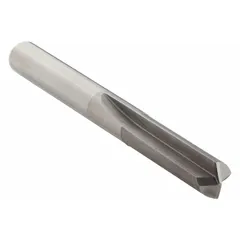 This solid carbide straight-flute drill bit features a 140° 4-facet point for reduced thrust and improved centering. Designed for precision hole drilling in ferrous and non-ferrous materials, it offers wear resistance and consistent hole quality in CNC machining and tool-and-die applications.