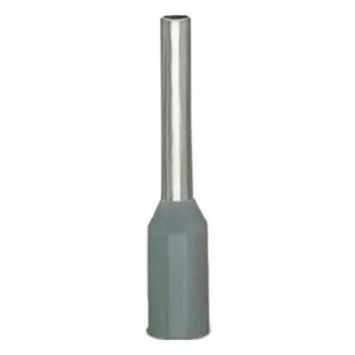 WAGO Wire Ferrule: 18 AWG Max Wire Size, Holds 1 Wire, Gray, Polypropylene - Insulated Ferrules