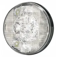 This LED backup/reverse light provides illumination when reversing vehicles or industrial equipment. It features a clear round lens, 2 1/2 in overall diameter, grommet mount, and wire harness connection. Meets SAE J593 standards for performance