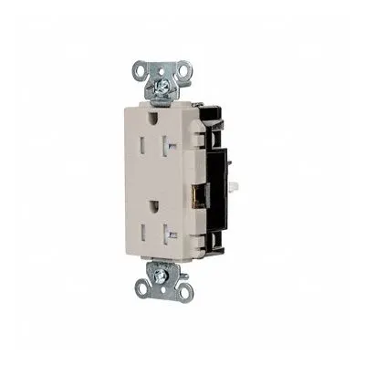 HUBBELL Receptacle: Decorator Duplex, 5-20, Light Almond, 125V AC, 20 A - General Purpose Receptacles