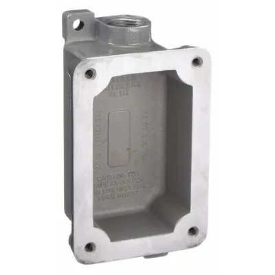 HUBBELL KILLARK Device Box: 1 Gangs, Aluminum, 1/2 in Hub Size, Feed Through - 1-Gang Hazardous Location Electrical Boxes