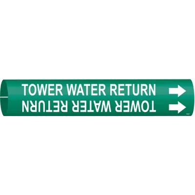 BRADY Tower Water Return Snap-On Pipe Marker - Tower Water Return Snap-On Pipe Markers