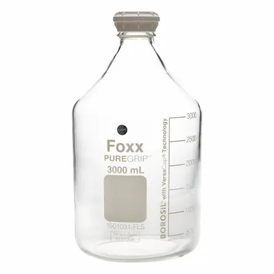 FOXX LIFE SCIENCES Glass Media, BOD, & Specialty Lab Bottles - Glass Lab Media Bottles: 5 L