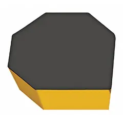 Octagon indexable milling insert with eight cutting edges for high-feed roughing and finishing. Suitable for face and shoulder milling operations in steel, stainless steel, and cast iron. Grade A57 is optimized for steel and stainless steel machining.