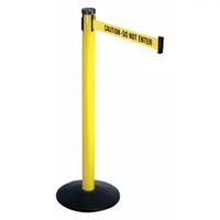 RETRACTA-BELT Barrier Post with Belt: Yellow, No Pattern, Caution Do Not Enter, 10 ft Belt Lg (MPN 301YA-CAU)