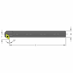 Indexable boring bar for internal turning operations such as boring, facing, and contouring. Used in metalworking applications requiring precision and tight tolerances.