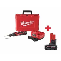 MILWAUKEE Soldering Iron Kit: 90 W, 750°F, Chisel/Conical Tip, 0.02 in Tip Wd, Soldering Iron Kit (MPN 2488-21, 48-11-2440)