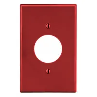 HUBBELL Wall Plate: Single Circular Opening, 1 Gang, Red, Std Size (MPN P7R)