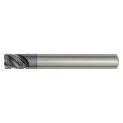 WIDIA HANITA Roughing End Mill: Carbide, TiAlN Coated, 4 Flute, 10 mm Mill Dia, 10 mm LOC - Corner-Radius Carbide Roughing End Mills