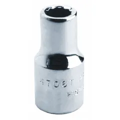 This 1/4" drive hand socket features a 7/32" 12-point standard configuration and is constructed from chrome. It is not tether capable. Commonly used for tightening or loosening fasteners in maintenance, assembly, and repair tasks.
