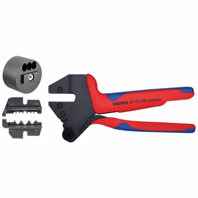 KNIPEX Solar Ratchet Crimper Kit: Solar Cable Connector, MC3, Includes Crimping Die - Controlled-Cycle Solar Connector Crimpers