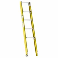 WERNER Straight Ladder: 6 ft Ladder Size, Fiberglass, 375 lb Load Capacity, 16 lb Wt, 5 Rungs (MPN S7906-2)