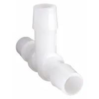 Barbed Tee: 3/4 in ID x 3/4 in ID x 3/4 in ID Fitting Size, Barbed, PVDF, 5 PK (MPN T0-12NK)