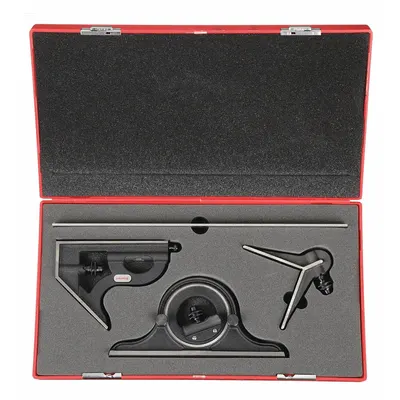 STARRETT Combination Set: SAE, Steel, Brushed, 12 in Blade Lg - Machinist Precision Steel Combination Square Sets