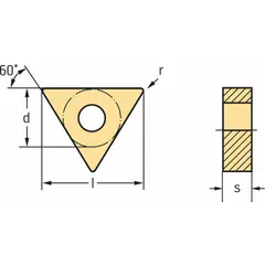 Triangle (T) indexable turning insert from WALTER, available in TNMG333-MK5 WKK10S and TNMG160412-MK5 WKK10S variants. Designed for general turning operations on metal workpieces, including profiling, facing, and external turning in lathe applications.