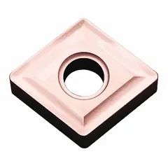 Diamond indexable turning insert with 80° rhombic shape, 4.76 mm thickness, and 12.7 mm inscribed circle. Designed for precision machining of non-ferrous materials such as aluminum, copper, and plastics. Suitable for turning, facing, and boring operations.