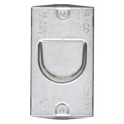 RACO Electrical Box Cover: 1 Gangs, Raised, 3/4 in Raised Ht, For Rectangular Box Shape - Wiring Protector Plates
