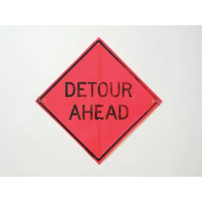 EASTERN METAL SIGNS AND SAFETY Traffic Sign: 36 in x 36 in Nominal Sign Size, Polyester/PVC, 0.015 in - Detour Signs
