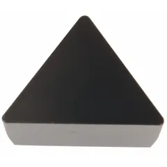 Triangle (T) indexable turning insert for general turning, facing, and profiling operations on metal workpieces. Suitable for medium-duty applications in CNC and manual lathes. Designations: TPG434, TPGN220416.