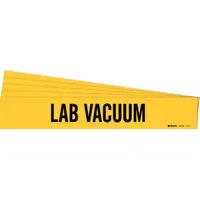 Pipe Marker: Lab Vacuum, Yellow, Black, Fits 2 1/2 to 7 7/8 in Pipe O.D., 1 Pipe Markers, 5 PK (MPN 7171-1-PK)