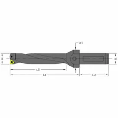 Indexable drill bit for general drilling in metalworking and industrial manufacturing. Uses replaceable carbide inserts for efficient hole-making in steel, stainless steel, and cast iron. Reduces tool change downtime.