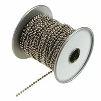 Ball Chain: Steel, Yellow, No. 8 Trade Size, 100 ft Chain Lg, 5/32 in Chain Dia (MPN 32300)