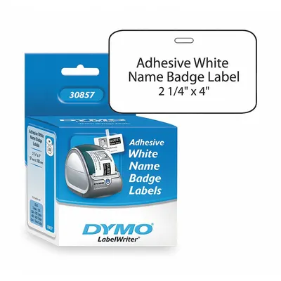 DYMO Printer Label: 2 1/4 in Label Wd, 4 in Label Ht, White, 1 in Core Dia. - Desktop Direct Thermal Labels