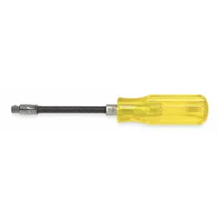 This flexible shaft socket driver from PROTO features a 1/4 in drive size and 6-3/4 in overall length. Constructed from alloy steel with a chrome finish, it is designed for accessing fasteners in confined or offset positions where a standard rigid driver cannot reach. Commonly used in automotive repair, machinery maintenance, and assembly work requiring torque transmission at an angle.