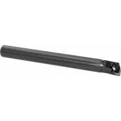 This indexable boring bar is designed for internal turning operations, featuring a negative rake geometry and right-hand orientation. It is suitable for roughing and finishing bores in metalworking applications, accepting indexable inserts for efficient material removal.