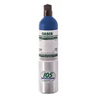 This calibration gas contains 20 ppm carbon dioxide balanced in nitrogen, with +/-5% accuracy. Supplied in a 105 L cylinder, it is used to verify and adjust the response of portable gas detectors in industrial safety applications such as confined space entry and area monitoring