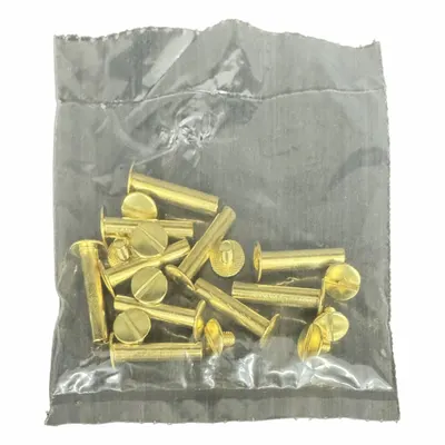 KINTER Binding Post: #8-32 Thread Size, 13/64 in Brl Dia, 1 in Brl Lg, Brass, Brass - Binding Post Assemblies