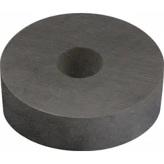Ring-style ceramic magnet with 2 51/64 in outside diameter and 9.5 lbf max pull force. Suitable for holding, positioning, and sensing in industrial equipment, light-duty fixturing, jigs, and magnetic separation.