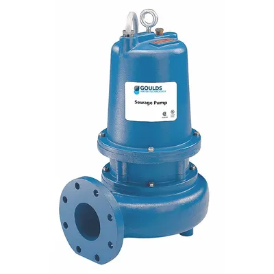 GOULDS Sewage Ejector Pump: Cast Iron, Three Phase, 1 1/2 hp, 240V AC - Non-Clog Sewage Ejector Pumps