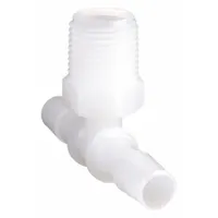 Barbed Tee: Barbed/Threaded, 1/4 in ID x 1/4 in ID x 1/4 in Pipe Fitting Size, HDPE, 10 PK (MPN T4-4HDPE)