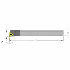 This indexable boring bar is designed for precision internal turning and boring operations in metalworking. It accepts STUCL2-style inserts for efficient chip control and surface finish. The right-hand, steel shank construction is suitable for hole enlargement and finishing in general machining applications.
