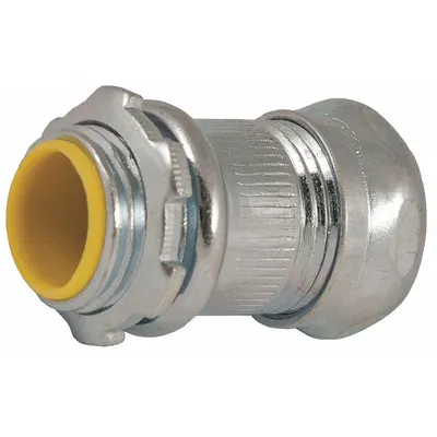 RACO Compression Conduit Connector: Steel, 2 1/2 in Trade Size, 4 in Overall Lg - Compression Conduit Connectors