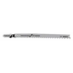 Bi-metal jigsaw blade designed for cutting nail-embedded wood and thin metal. Features a T shank and 132 mm blade length. Suitable for demolition, renovation, and metal fabrication tasks where encountering nails or abrasive materials is common. Pack of 5 blades.