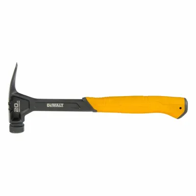 DEWALT Claw Hammer: Steel, Textured Grip, Steel Handle, 20 oz Head Wt, 14 in Overall Lg - Steel Straight-Claw Framing Hammers
