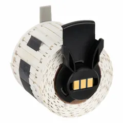 White polypropylene tags with matte finish, measuring 5/32 in x 1 3/16 in with 1 1/8 in type. Supplied in rolls of 300 tags for indoor use. Compatible with Brady M611 printer series. Suitable for asset identification, cable marking, and general labeling applications.