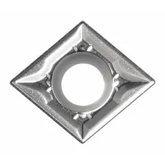 Diamond indexable turning insert for precision turning operations on hard materials such as ceramics, composites, and non-ferrous metals. Suitable for fine finishing and medium turning in high-speed machining applications.
