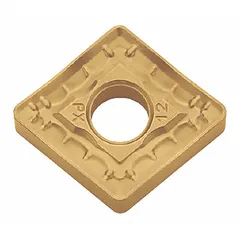 Diamond indexable turning insert for precision machining of non-ferrous materials, composites, and abrasive alloys. Used in turning, facing, and boring operations to achieve high wear resistance and surface finish.