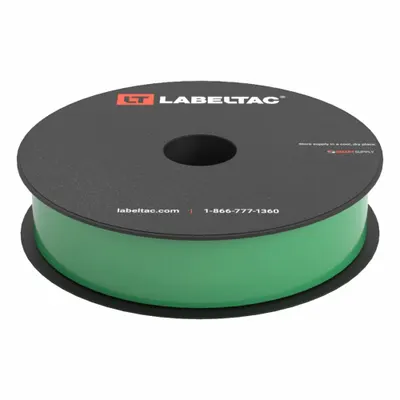 CREATIVE SAFETY SUPPLY LabelTac Pro Model Standard Supply: 1 in x 150 ft, Vinyl, Green (Gloss) - LabelTac Thermal Transfer Continuous Label Rolls