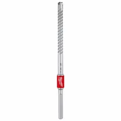 This 3/8 in rebar cutting drill bit has an overall length of 8 in and a maximum drilling depth of 6 in. The 3-flat shank provides secure grip in the chuck for drilling through rebar and hardened steel in concrete formwork and demolition applications.