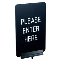 VISIONTRON Acrylic Sign: Black, Please Enter Here (Double Sided) Message, 11 in Overall Lg (MPN SBB-711P2-02-BK)