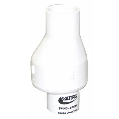 VALTERRA Check Valve: Swing, Inline Valve Body, 3/4 in Pipe Size, Socket x Socket - PVC Inline Spring-Loaded Swing Check Valves