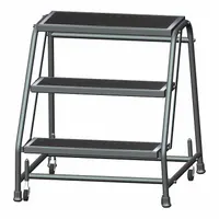 BALLYMORE Step Stool: 2.4 ft Overall Ht, 450 lb Load Cap, 3 Steps, Steel, 2.4 ft Standing Ht (MPN 326RSU)