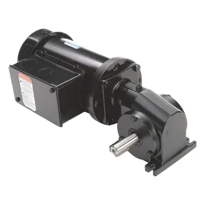 LEESON Gearmotor: Right Angle, Single Output Shaft, 3-Phase, TEFC, 86 RPM - Right Angle AC Gearmotors