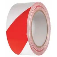 Floor Marking Tape: Gen Purpose, Striped, Red/White, 2 in x 54 ft, 5.5 mil Tape Thick, INCOM (MPN VHT211)