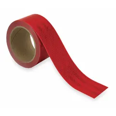 3M Premium Grade Reflective Tape (MPN 983-72 ES) is a red reflective tape with acrylic adhesive, supplied in a 6-inch width and 50-yard length. Designed for emergency vehicles, it provides high visibility for marking police cars, ambulances, and fire trucks, meeting fleet identification requirements.