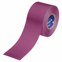 Solid purple floor marking tape with polyester backing, 22 mil thickness, 4 in width and 100 ft length. Designed for durable aisle marking, hazard zone delineation, and equipment staging areas in industrial facilities.